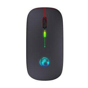 Mouse RGB Inalámbrico iMICE Silencioso Recargable USB Negro
